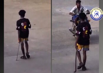 நத்தம் பேருந்து நிலையத்தில் வீச்சு அருவாளுடன் சுற்றிய வாலிபர்