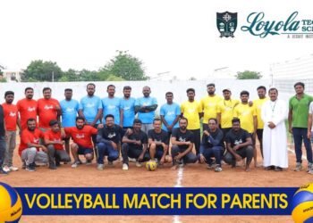 திண்டுக்கல் லயோலா டெக் பள்ளியில் பெற்றோர்களுக்கான 2025 கையுந்து பந்து போட்டி நடைபெற்றது ‌.