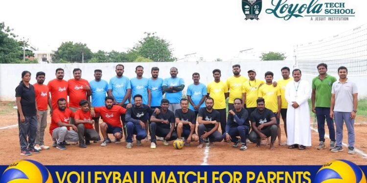 திண்டுக்கல் லயோலா டெக் பள்ளியில் பெற்றோர்களுக்கான 2025 கையுந்து பந்து போட்டி நடைபெற்றது ‌.